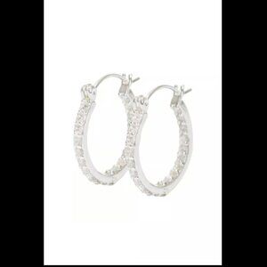 Crystal Haze Mini Serena Hoops, Silver Plated Clear CZ, Limited Edition